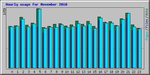 Hourly usage for November 2010