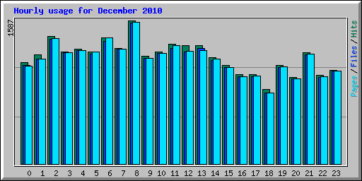 Hourly usage for December 2010