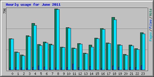 Hourly usage for June 2011