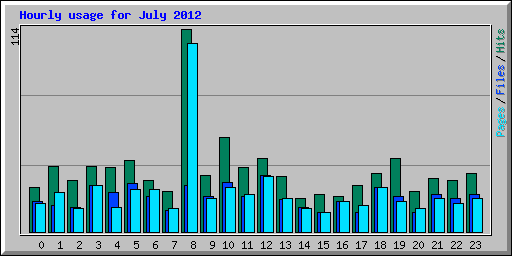 Hourly usage for July 2012