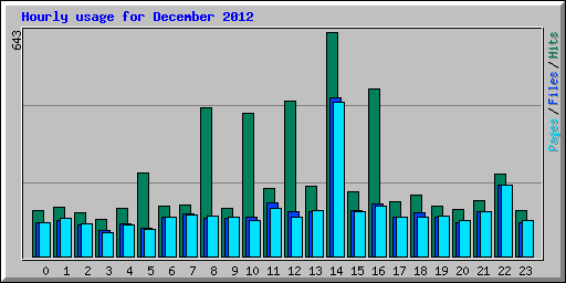 Hourly usage for December 2012