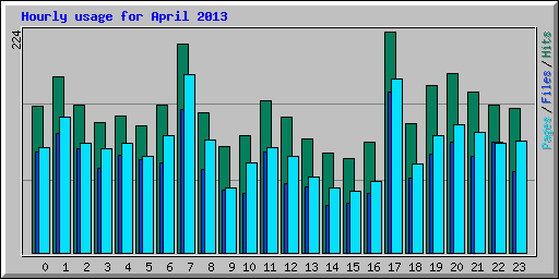 Hourly usage for April 2013