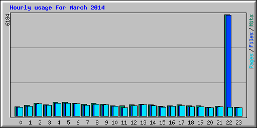 Hourly usage for March 2014