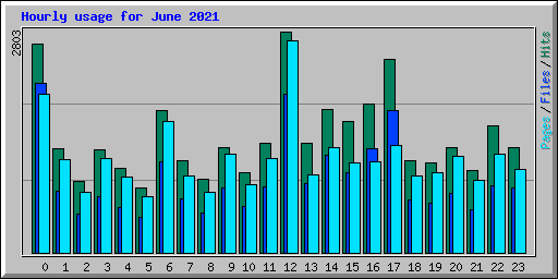 Hourly usage for June 2021