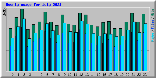 Hourly usage for July 2021