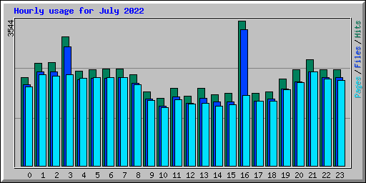 Hourly usage for July 2022