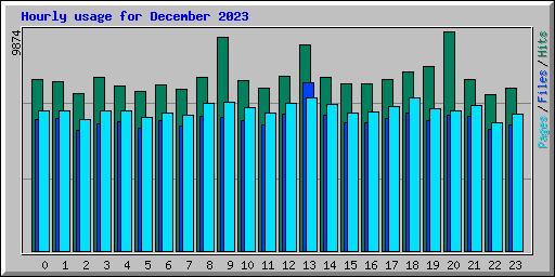 Hourly usage for December 2023